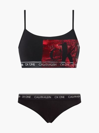Calvin Klein Underwear HU149209 | Calvin Klein CK One Bralette and Bikini Női Szettek Fekete / Piros